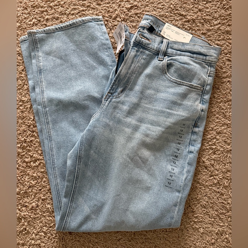 American Eagle super high waisted straight jean